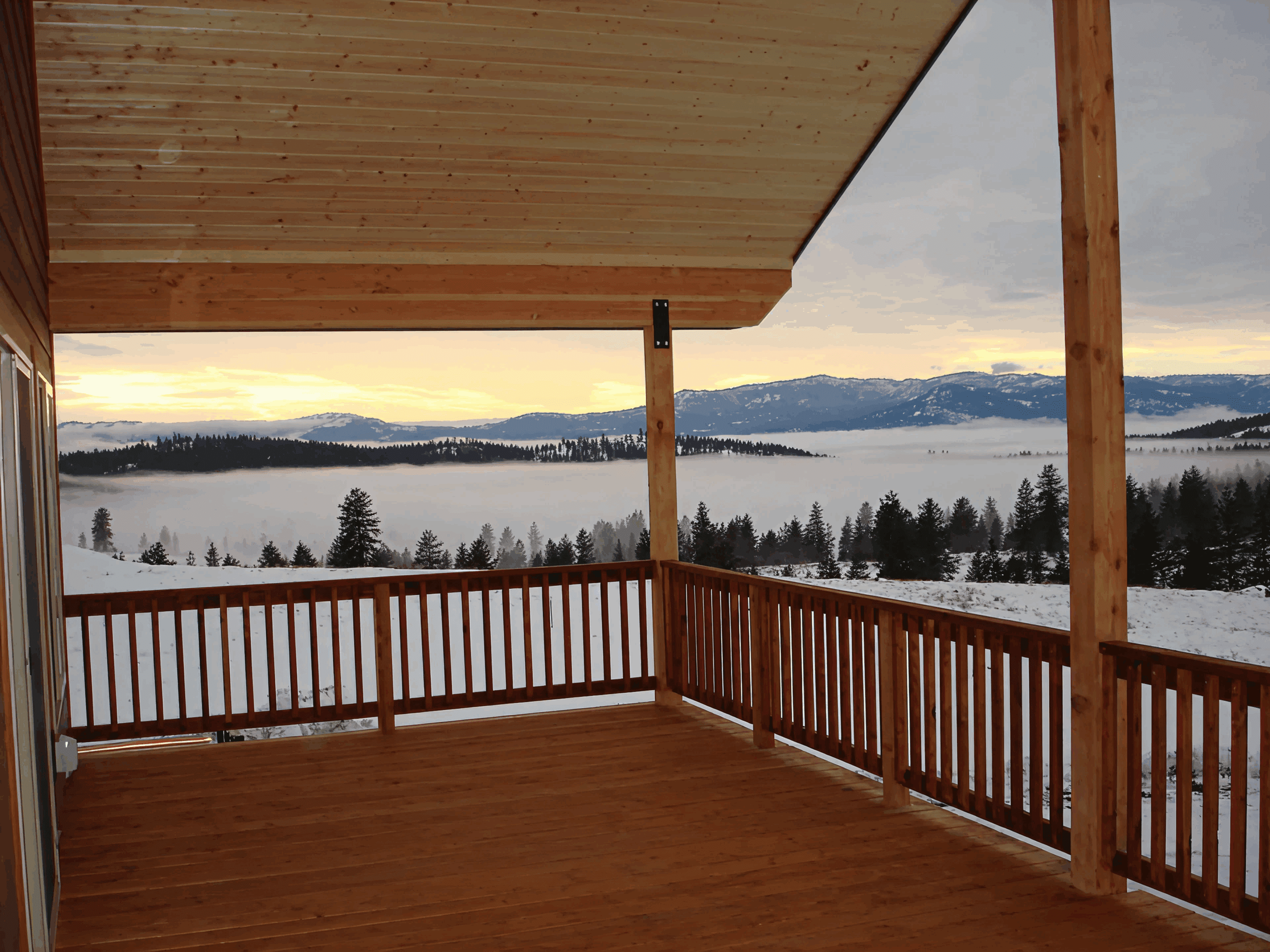Scenic winter view from balcony